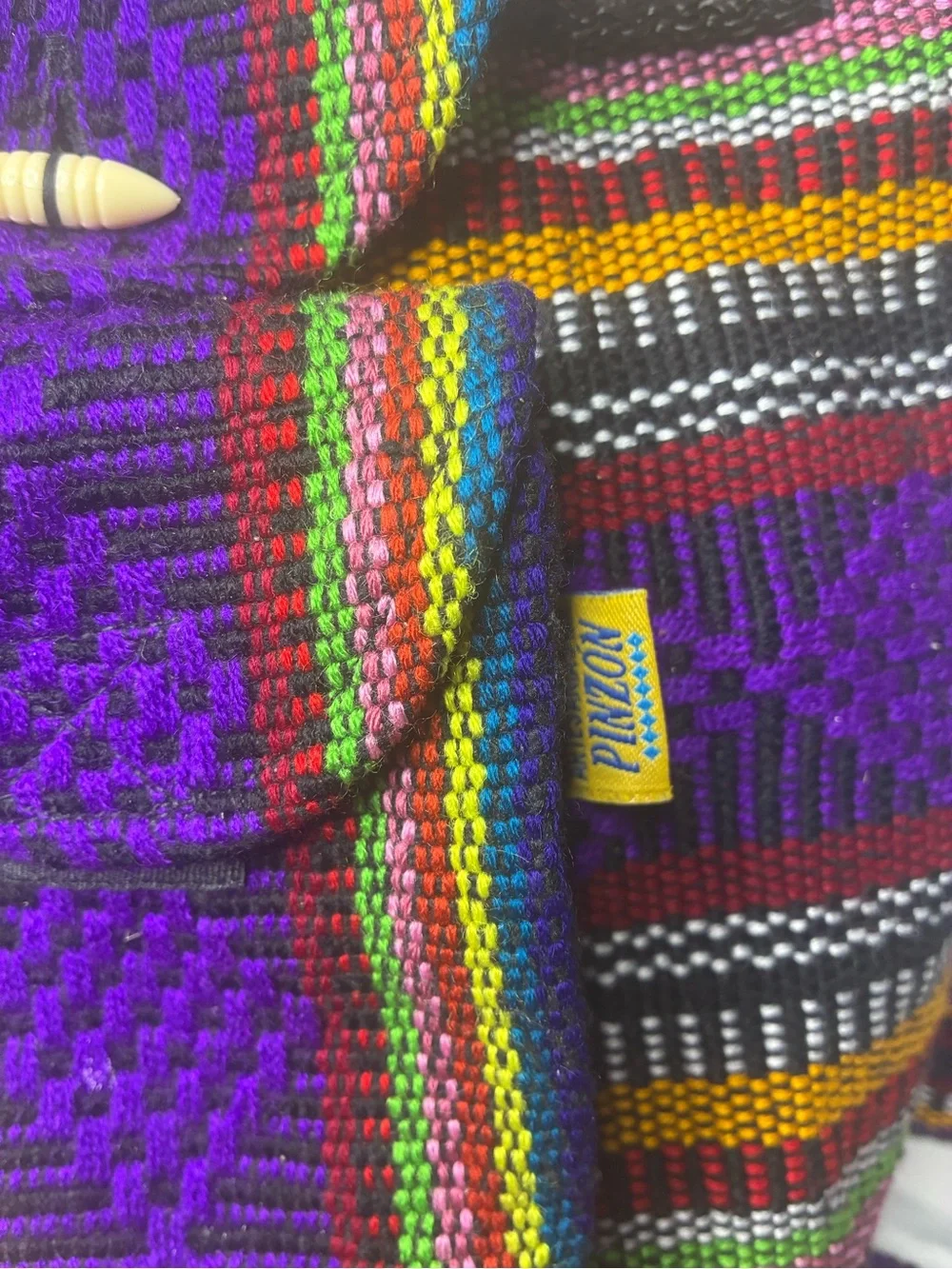 Pinzon Woven Backpack Purple Multicolor Festival Boho Bag